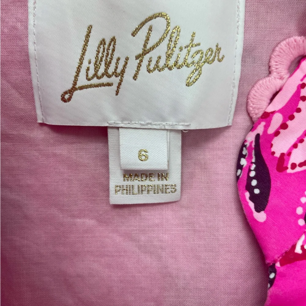 Lilly Pulitzer Arletta Passion Fruit Pink Giraffic Park Print Size 6 - Picture 4 of 4